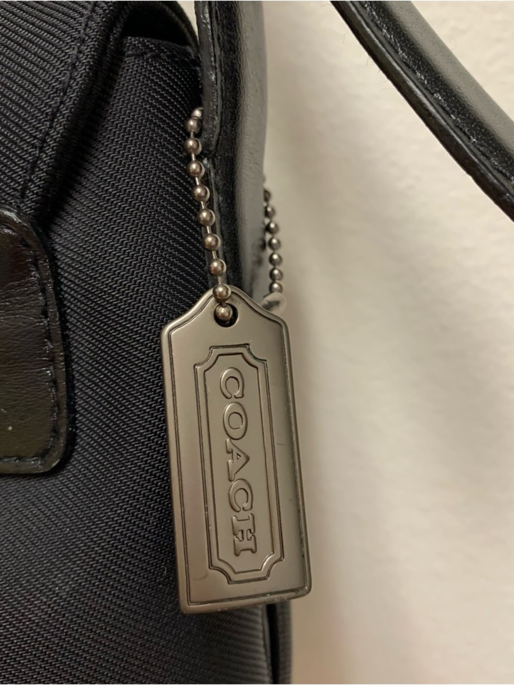 Vintage Coach Mercer Twill Demi Pouch Flap Shoulder Bag Purse Black Fabric Y2K - Picture 9 of 14